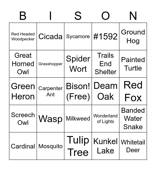 Ouabache Bingo Card