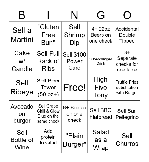 D&B Bingo Card