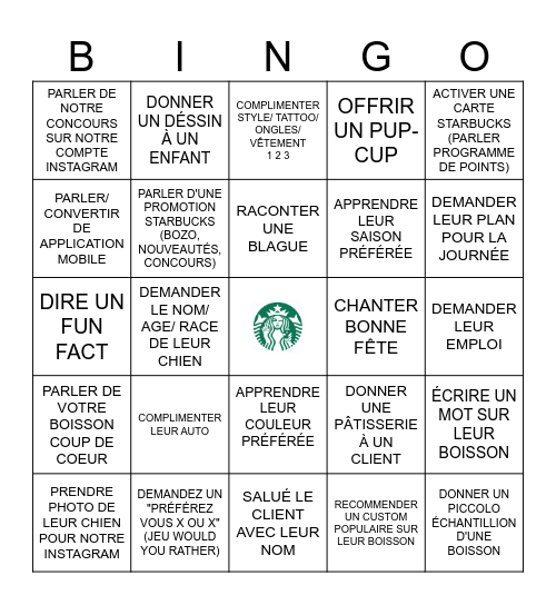 CUSTOMER CONNECTION Bingo Card