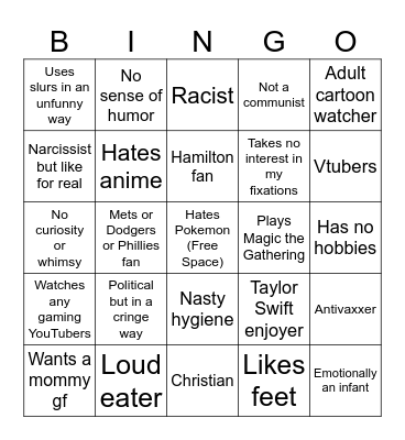 Red Flag Bingo Card