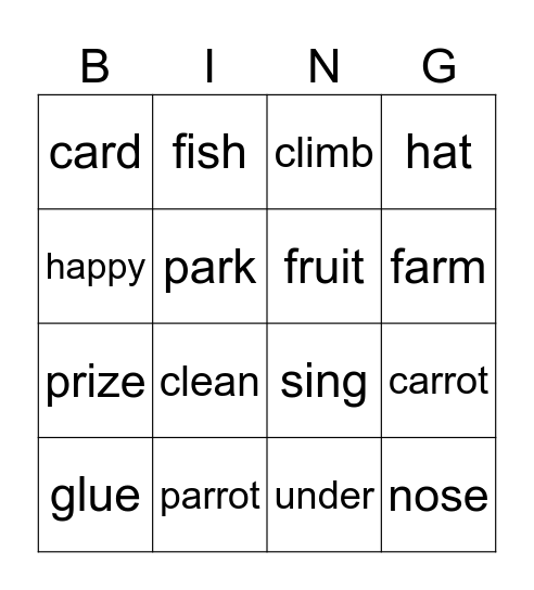 click 3 Bingo Card
