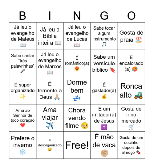 MEU CÔNJUGE... Bingo Card