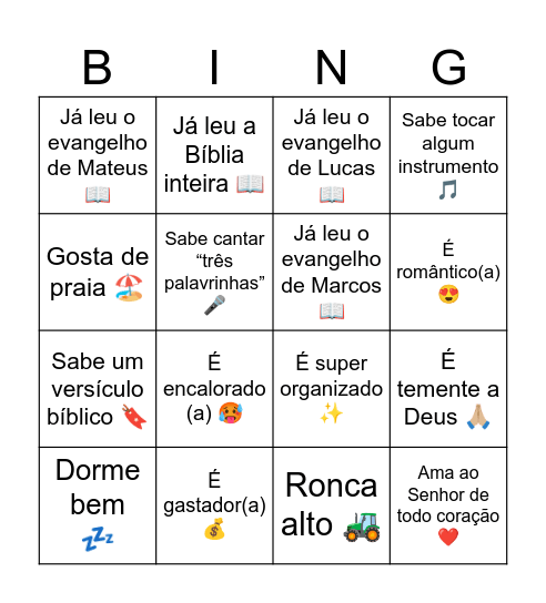 MEU CÔNJUGE... Bingo Card