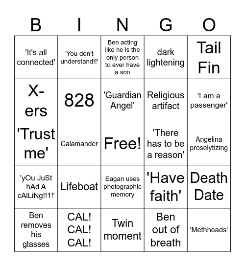 Manifest Bingo Card