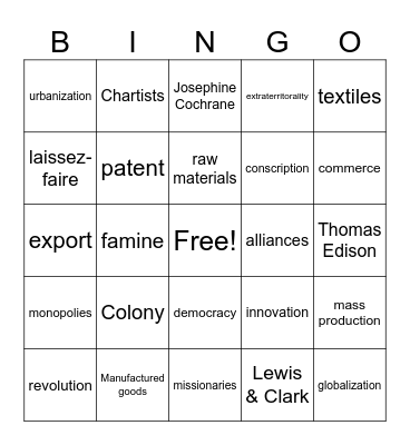 I&S BINGO 1 Bingo Card