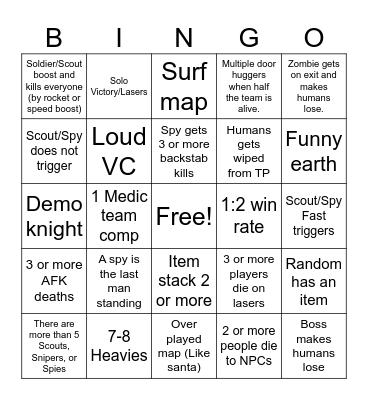 Funnies and stuff Bingo Card