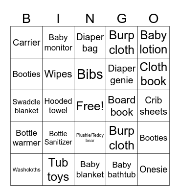 It’s a girl! Bingo Card
