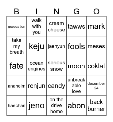 heebun bingo Card