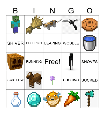 VERBS Minecraft Bingo Card