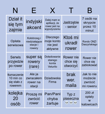 NEXTBIKE Bingo Card