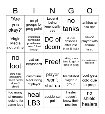 Raid Bingo 2 Bingo Card
