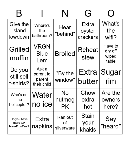 Dolphin Bingo Card