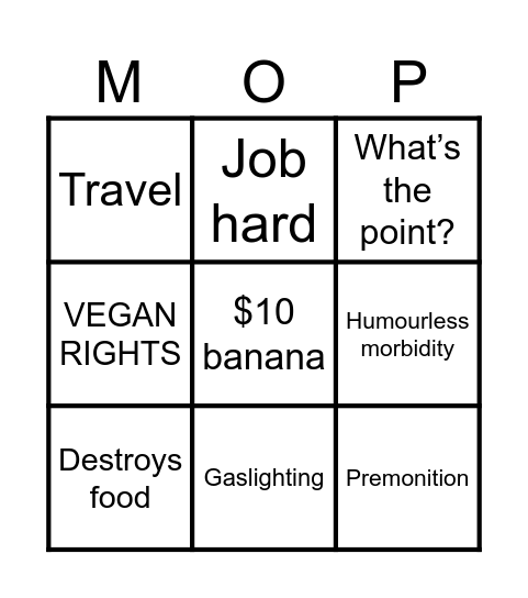 Mops Bingo Card