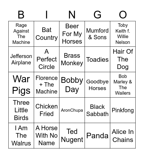 Welcome To Nature Bingo Card