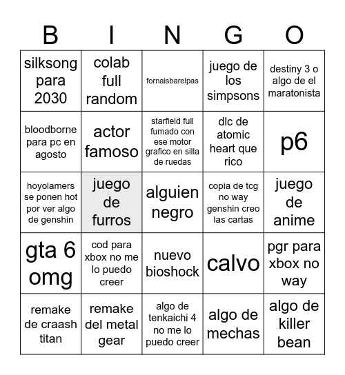 XBOX SHOWCASE Bingo Card