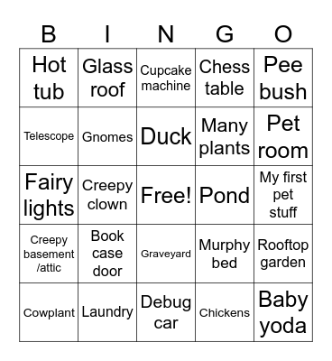 Shell Tour Bingo Card