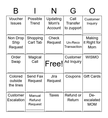 zulily Bingo Card