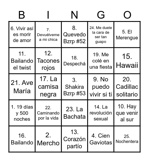Bingo Cumple Jose A., Lucía y Diego 2023 Bingo Card