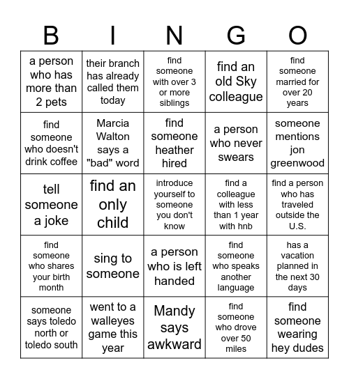 NWO HNB Bingo Card