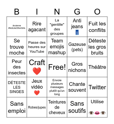 Naorée Bingo Card