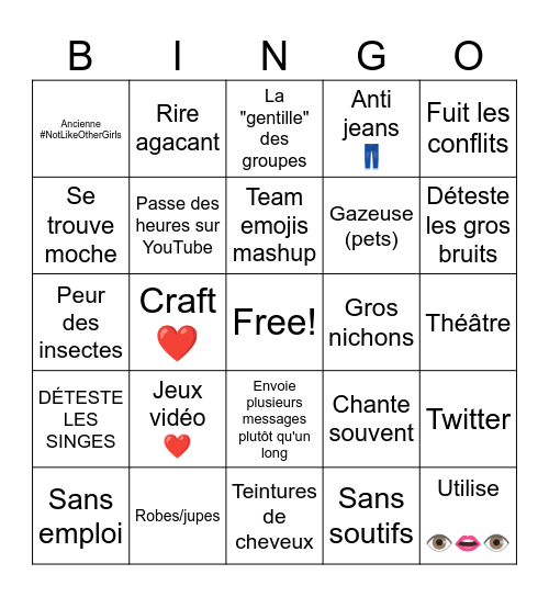 Naorée Bingo Card