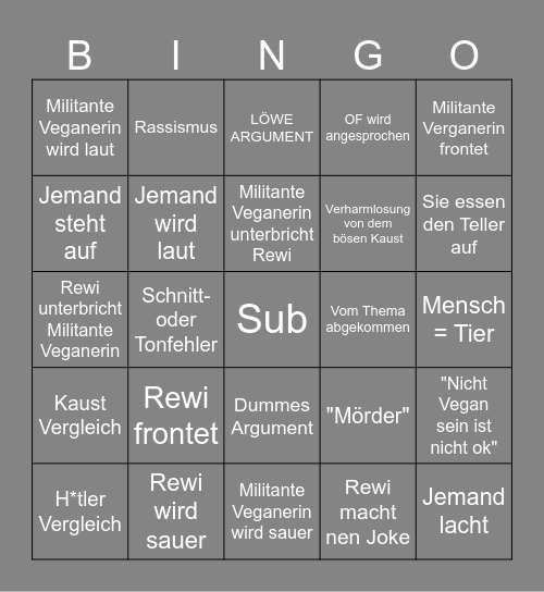 YE E Bingo Card