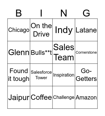 Appirio Bullshit Bingo Card
