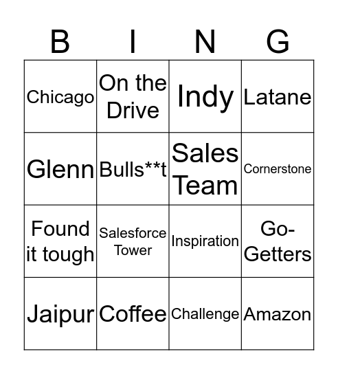 Appirio Bullshit Bingo Card