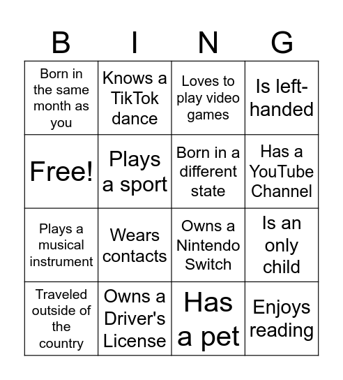 Bingo Card