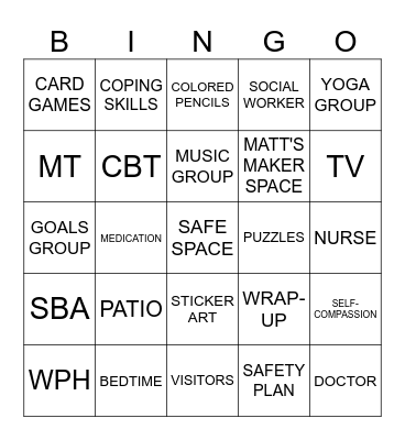 ATRIUM BINGO Card