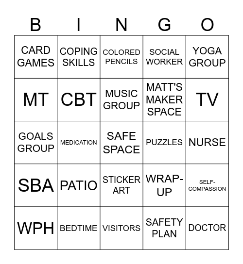 ATRIUM BINGO Card