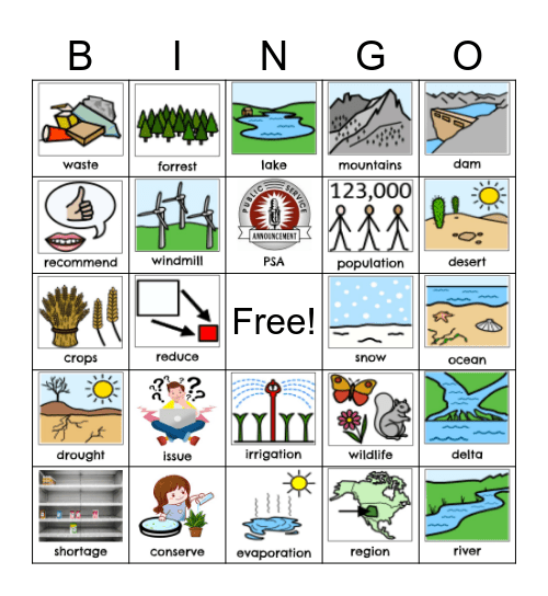 Unit 7 Vocabulary Bingo Card