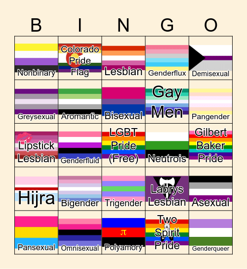 Pride Flag Bingo - DEI June 2022 Bingo Card