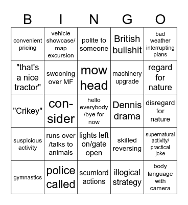 daggerwin survival roleplay Bingo Card