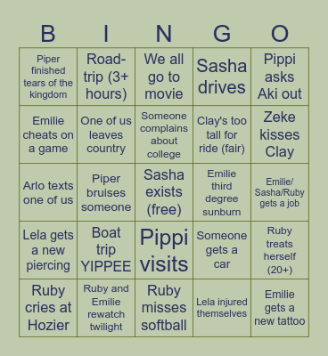 Gay Bingocore 2023 Bingo Card