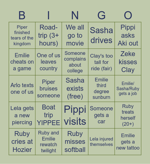 Gay Bingocore 2023 Bingo Card