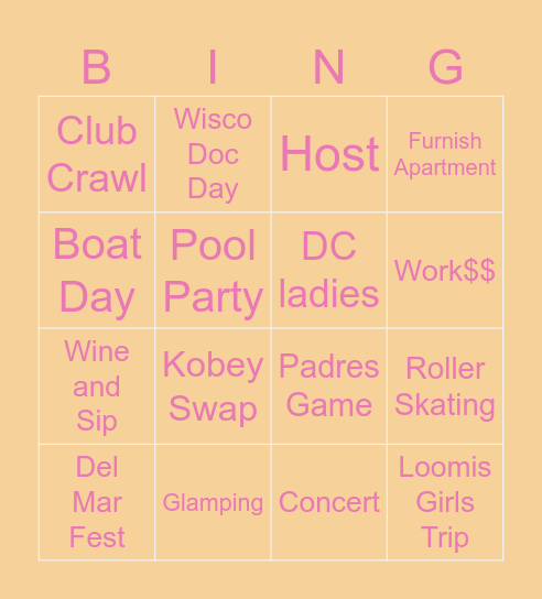 Summer 2023 Bingo Card