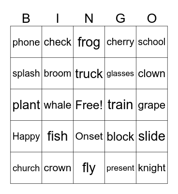 PHONICS BINGO! Bingo Card