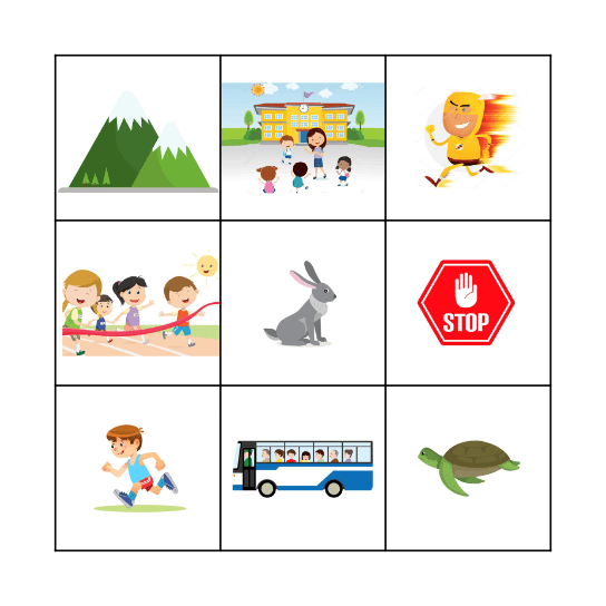 Rabbit and Turtle Bingo Card