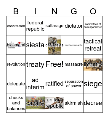 Era 5 Part 2 Vocabulary Bingo Card