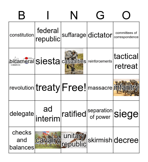 Era 5 Part 2 Vocabulary Bingo Card