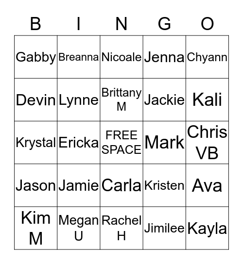 KNR Bingo Card