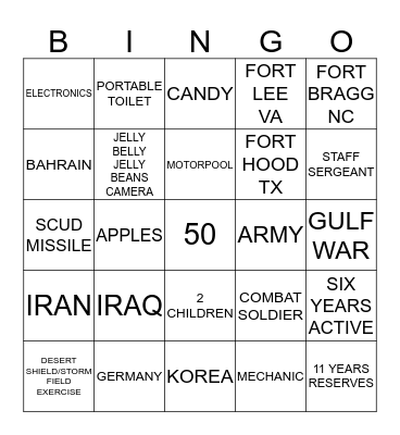 M I S S Y Bingo Card
