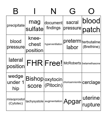 OB Bingo Card