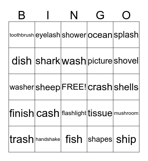 Sh Bingo Card