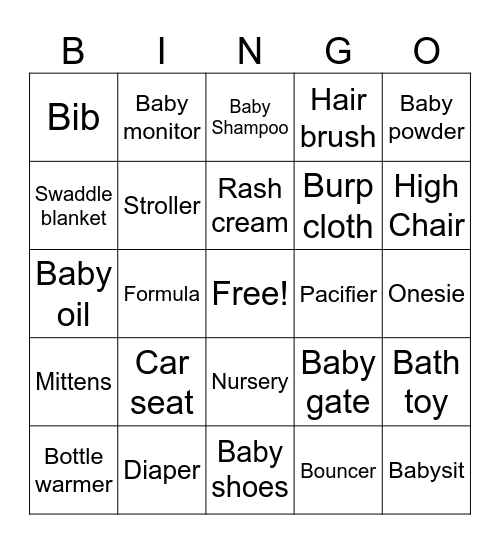 BABY BINGO Card