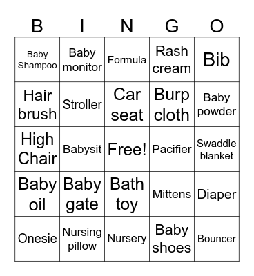 BABY BINGO Card