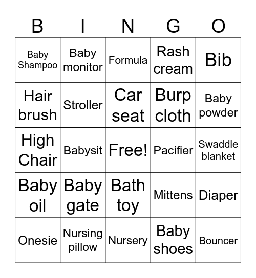 BABY BINGO Card