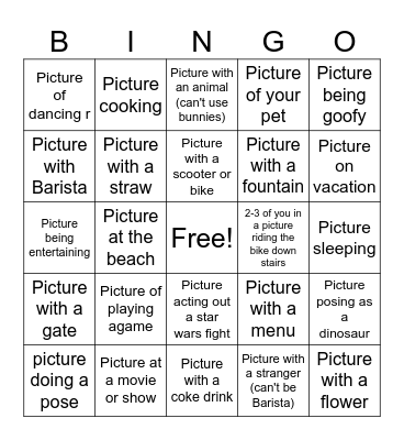 Team Picture Bingo Card