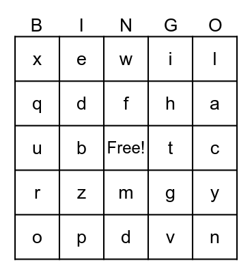 BINGO TIME! Bingo Card